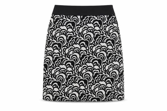 Tahari Womens Black Geometric Polyester A-Line Skirt Size 8 Zip