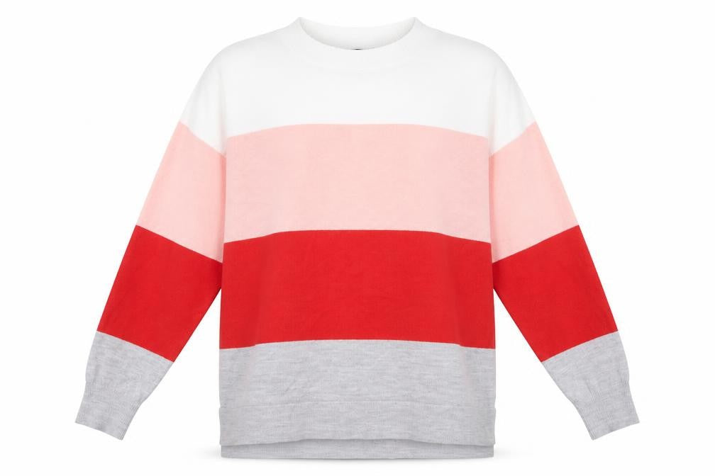 Dorothy Perkins Womens Multicoloured Round Neck Striped Acrylic Pullover Jumper Size 12
