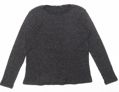 LC Waikiki Womens Black Round Neck Acrylic Pullover Jumper Size M