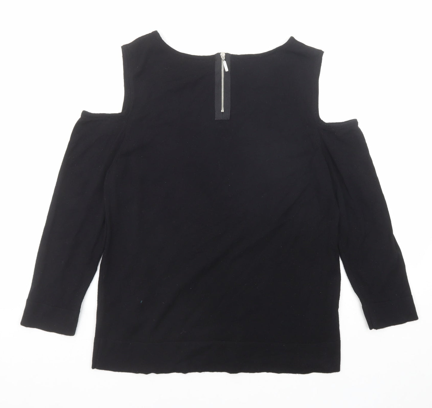 Wallis Womens Black Round Neck Viscose Pullover Jumper Size M