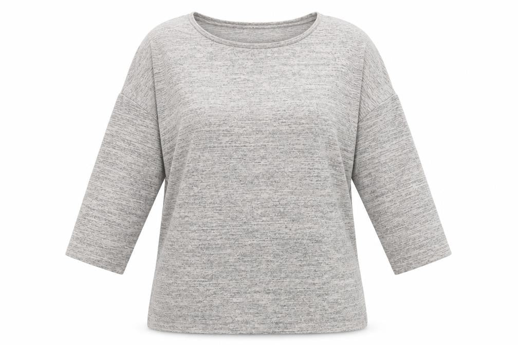 Warehouse Womens Grey Geometric Polyester Basic Blouse Size 14 Round Neck
