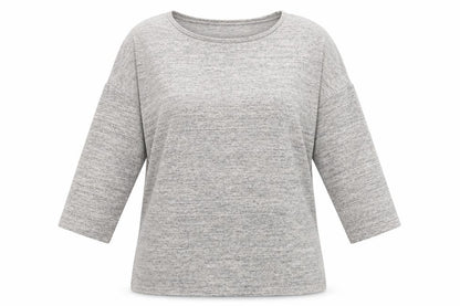 Warehouse Womens Grey Geometric Polyester Basic Blouse Size 14 Round Neck