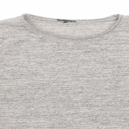 Warehouse Womens Grey Geometric Polyester Basic Blouse Size 14 Round Neck