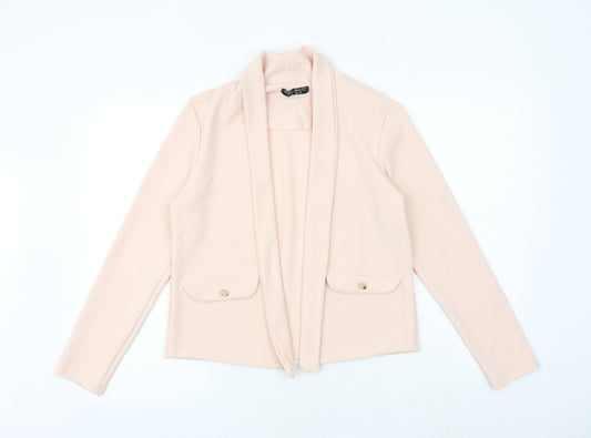 Select Womens Pink V-Neck Polyester Cardigan Jumper Size 12