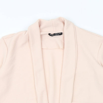 Select Womens Pink V-Neck Polyester Cardigan Jumper Size 12