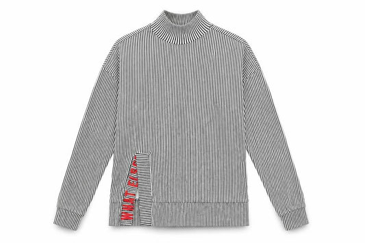 Zara Womens Black Striped Polyester Pullover Sweatshirt Size M Pullover