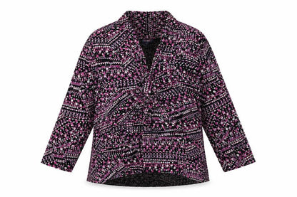Aria Womens Pink Geometric Viscose Basic Blouse Size 14 V-Neck