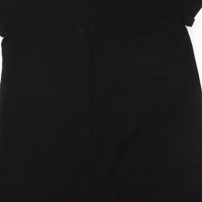 Next Womens Beige Polyester A-Line Size 16 Round Neck Zip