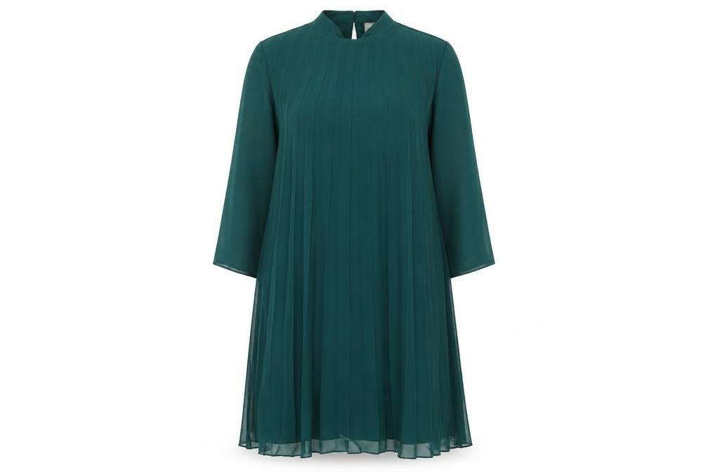 ASOS Womens Green Polyester Trapeze & Swing Size 8 Round Neck Button