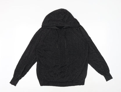 Next Womens Black Round Neck Cotton Pullover Jumper Size 12