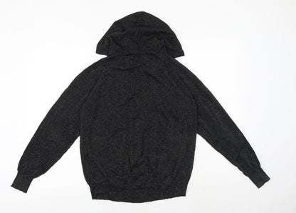Next Womens Black Round Neck Cotton Pullover Jumper Size 12