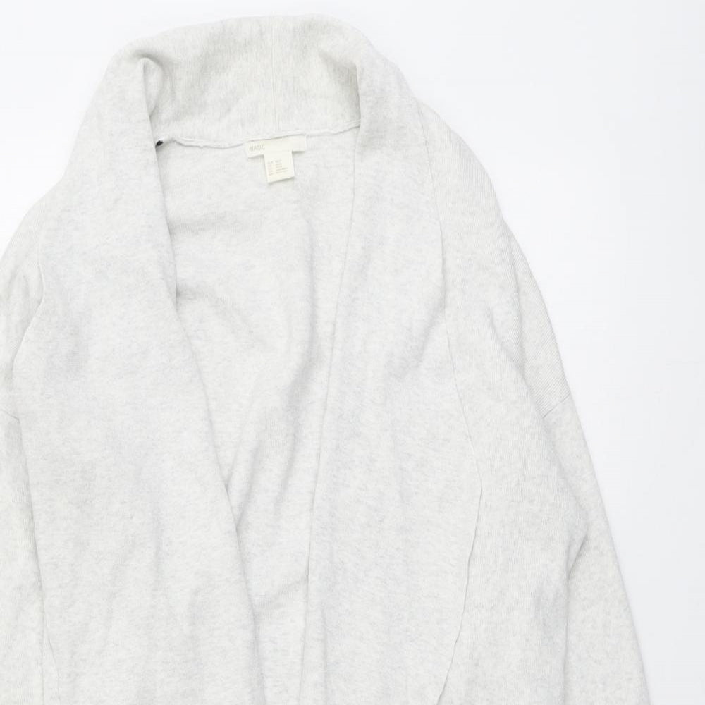 H&M Womens Grey V-Neck Cotton Cardigan Jumper Size XS