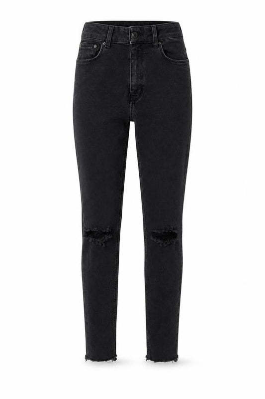 Zara Womens Grey Cotton Skinny Jeans Size 6 L27 in Regular Button