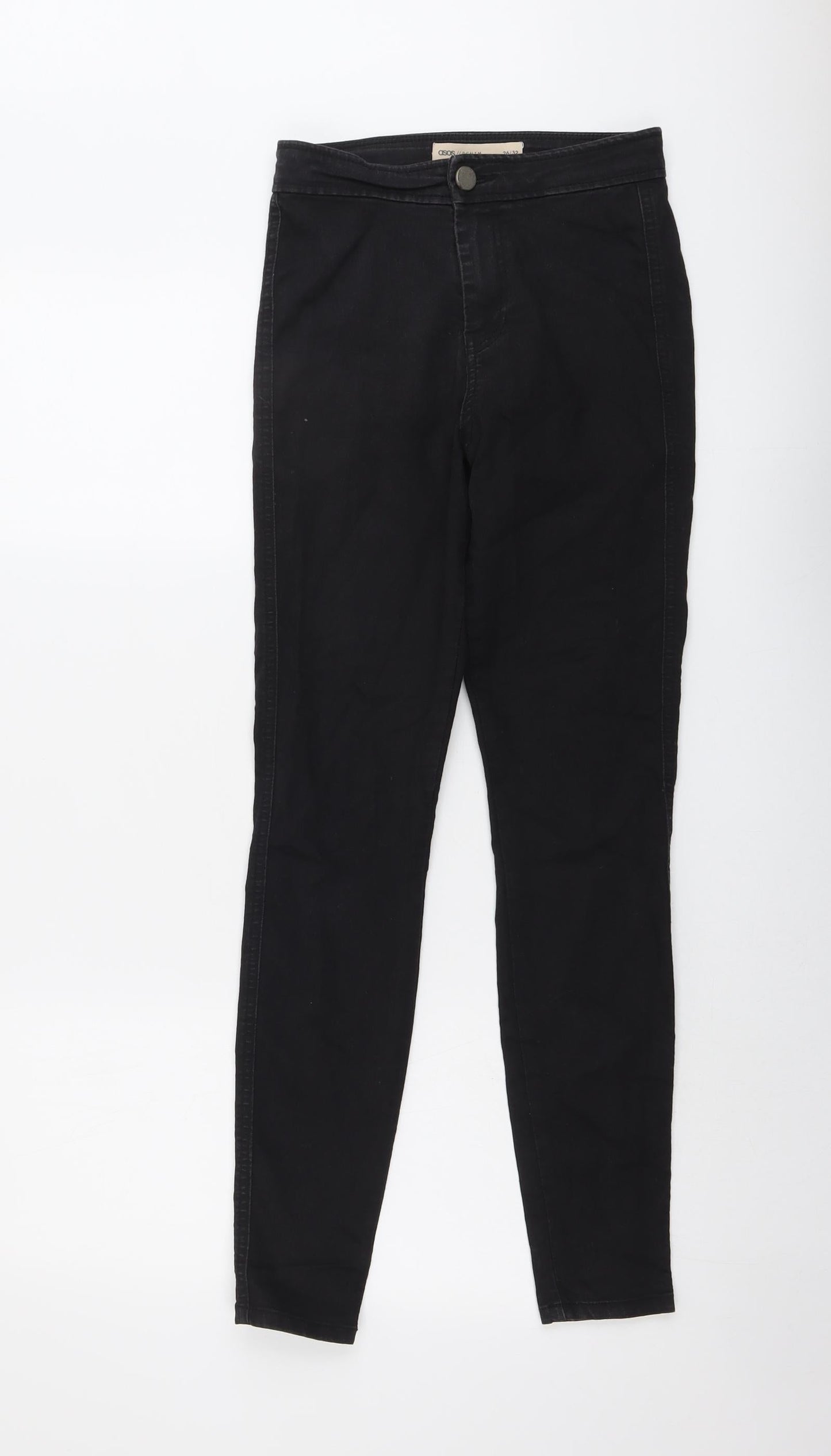 ASOS Womens Black Cotton Skinny Jeans Size 26 in L32 in Regular Button