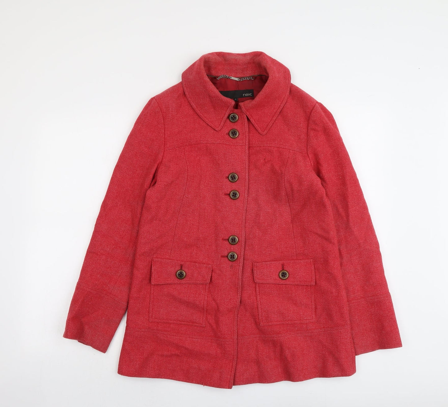 NEXT Womens Red Jacket Size 10 Button