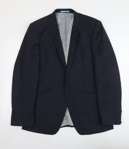 Next Mens Blue Wool Jacket Suit Jacket Size 40 Regular
