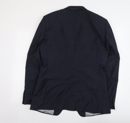 Next Mens Blue Wool Jacket Suit Jacket Size 40 Regular