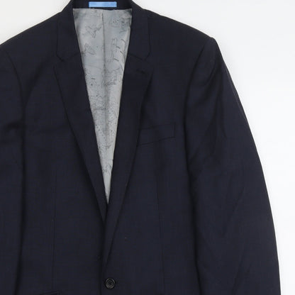 Next Mens Blue Wool Jacket Suit Jacket Size 40 Regular