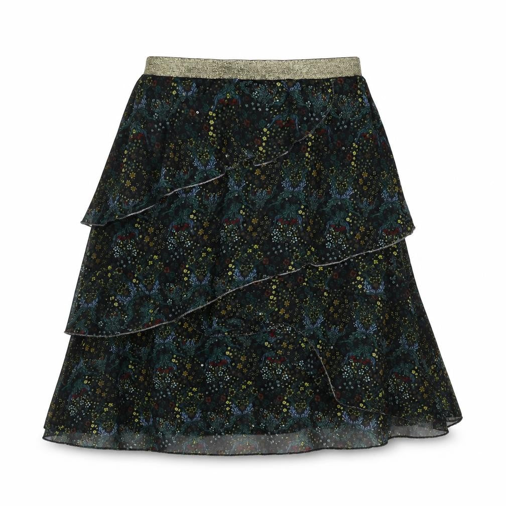 River Island Womens Black Floral Polyester Skater Skirt Size 12