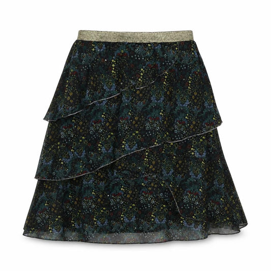 River Island Womens Black Floral Polyester Skater Skirt Size 12