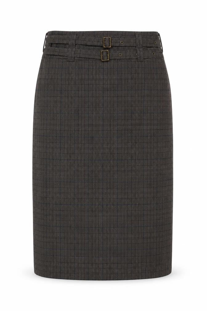 Topshop Womens Grey Plaid Polyester A-Line Skirt Size 8 Zip