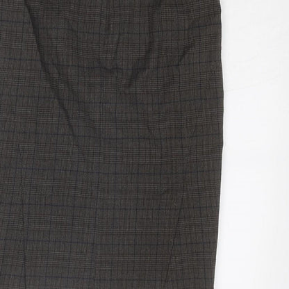 Topshop Womens Grey Plaid Polyester A-Line Skirt Size 8 Zip