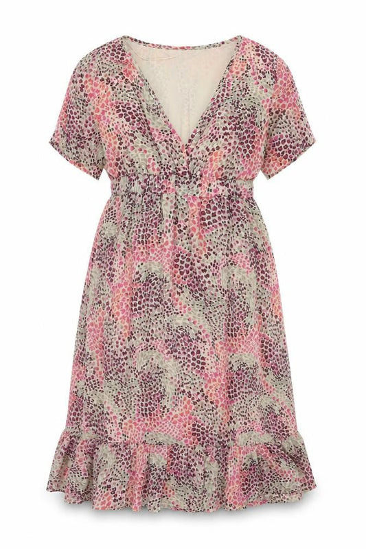 H&M Womens Multicoloured Geometric Polyester Trapeze & Swing Size 6 V-Neck Pullover