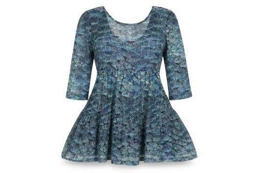 Topshop Womens Blue Geometric Polyester Skater Dress Size 8 Round Neck Pullover