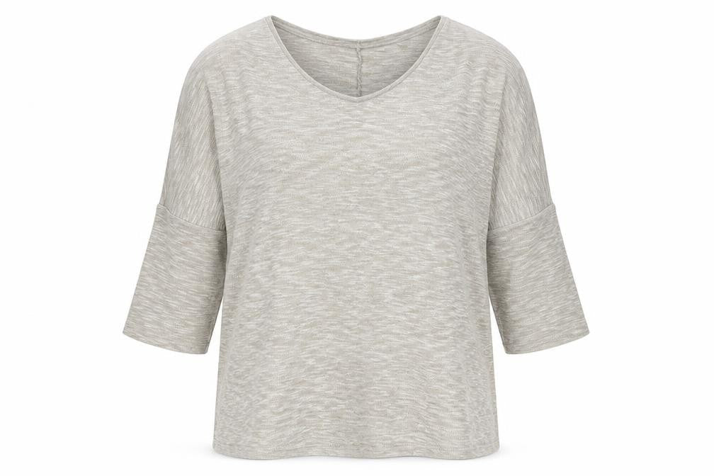 VERO MODA Womens Beige Polyester Basic T-Shirt Size S Scoop Neck