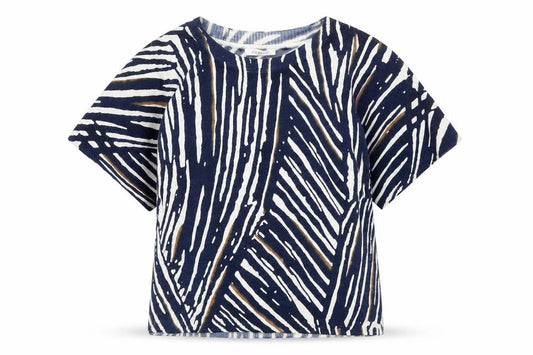 Marks & Spencer Womens Blue Round Neck Geometric Acrylic Pullover Jumper Size 14
