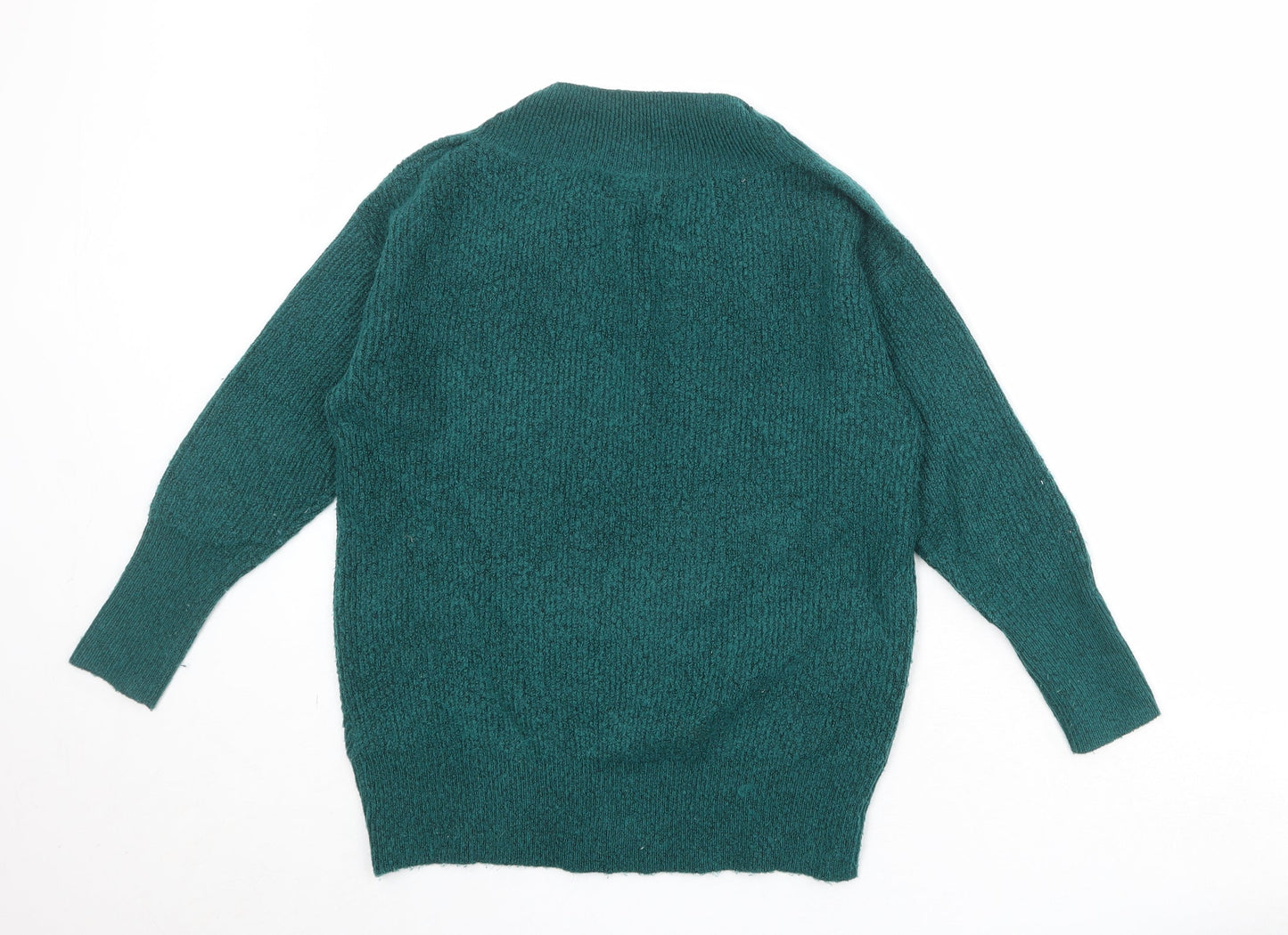 Monsoon Womens Green V-Neck Acrylic Pullover Jumper Size S