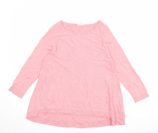 Phase Eight Womens Pink Boat Neck Viscose Pullover Jumper Size 10