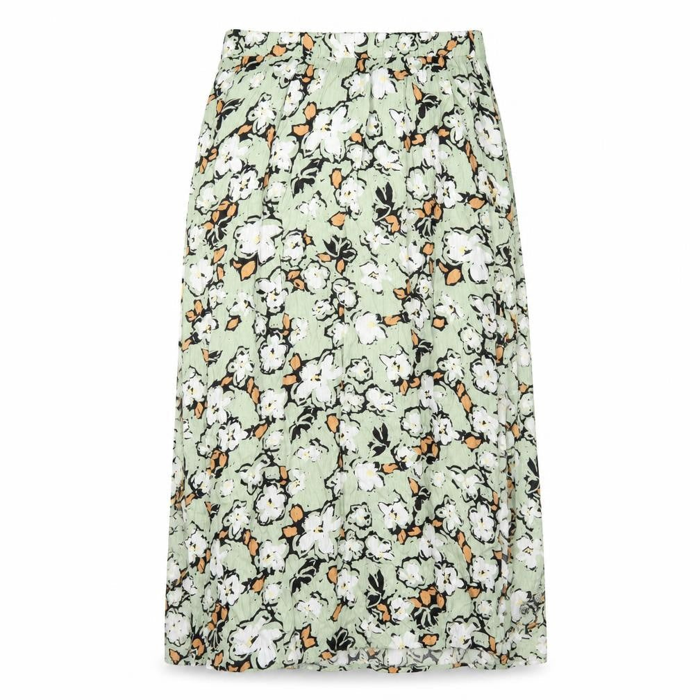 ICHI Womens Green Floral Viscose Peasant Skirt Size 34 in