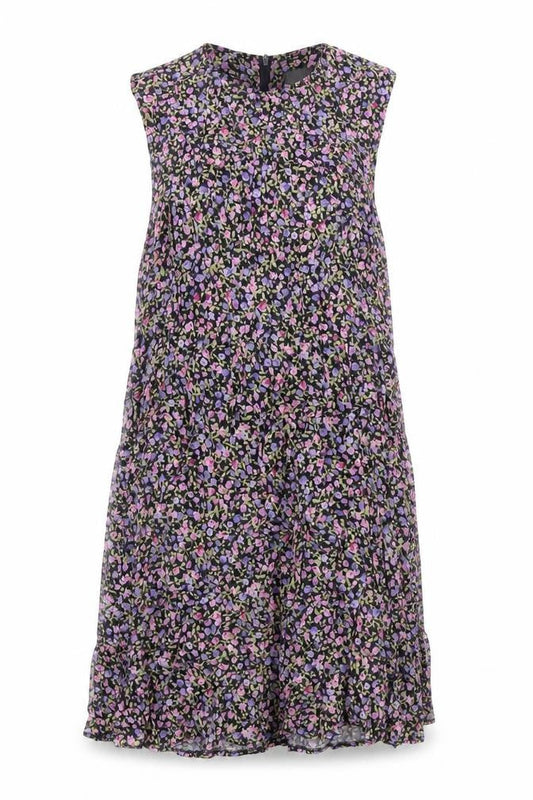 Positive Attitude Womens Multicoloured Floral Rayon A-Line Size 8 Round Neck Zip