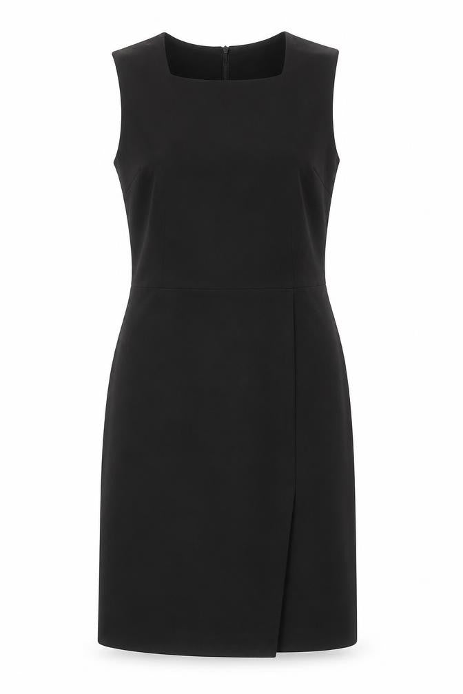 Mango Womens Black Polyester Shift Size S Square Neck Zip