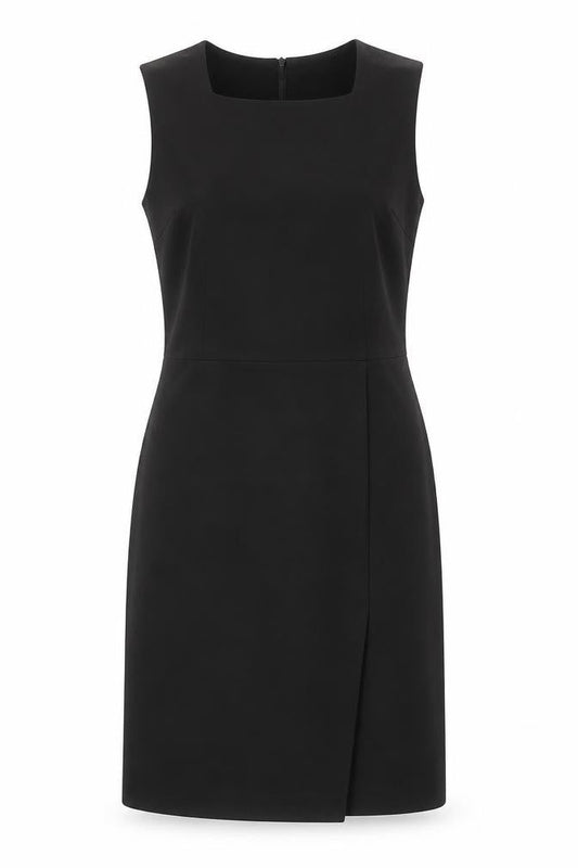 Mango Womens Black Polyester Shift Size S Square Neck Zip