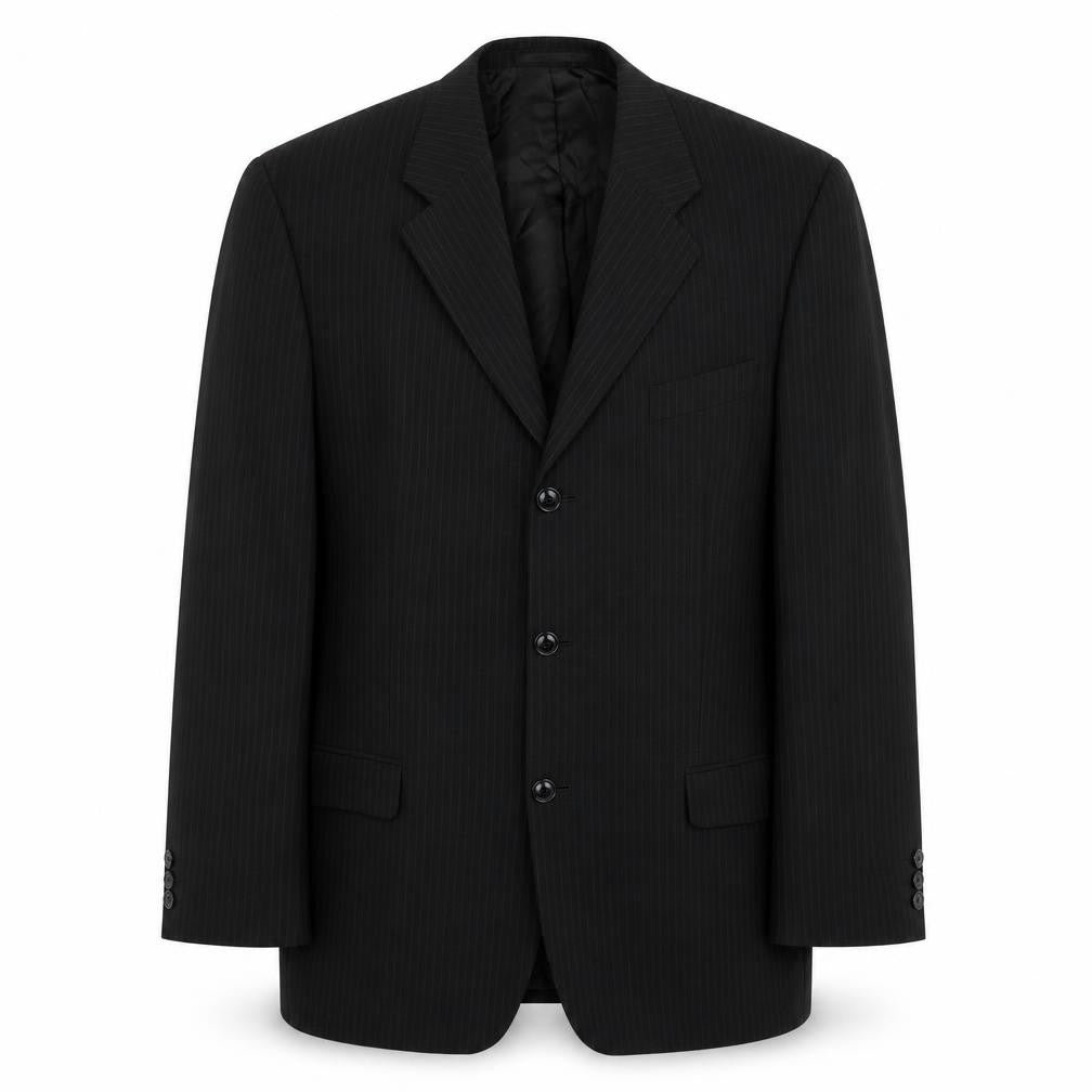 NEXT Mens Black Striped Wool Jacket Suit Jacket Size 40 Regular