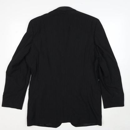 Next Mens Black Striped Wool Jacket Suit Jacket Size 40 Regular