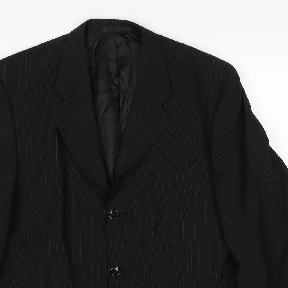 NEXT Mens Black Striped Wool Jacket Suit Jacket Size 40 Regular