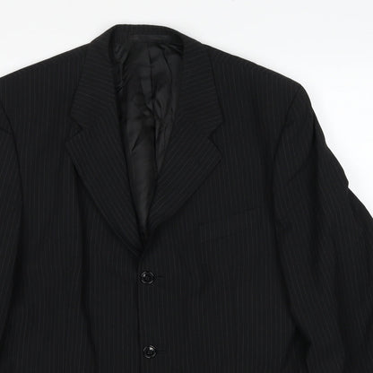 Next Mens Black Striped Wool Jacket Suit Jacket Size 40 Regular