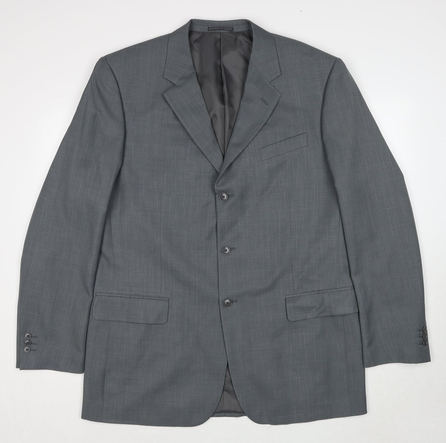 Greenwoods Mens Grey Polyester Jacket Suit Jacket Size 44 Regular