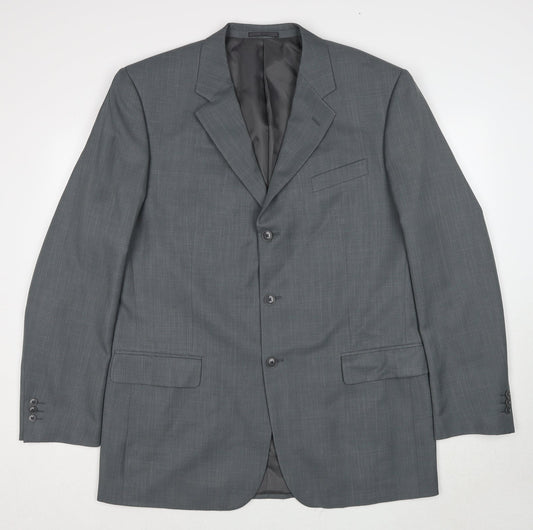 Greenwoods Mens Grey Polyester Jacket Suit Jacket Size 44 Regular
