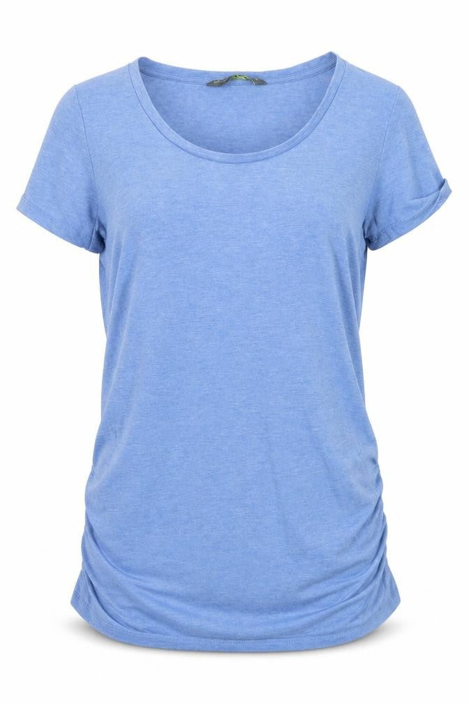 Blooming Marvellous Womens Blue Polyacrylate Fibre Basic T-Shirt Size S Scoop Neck - Ruched