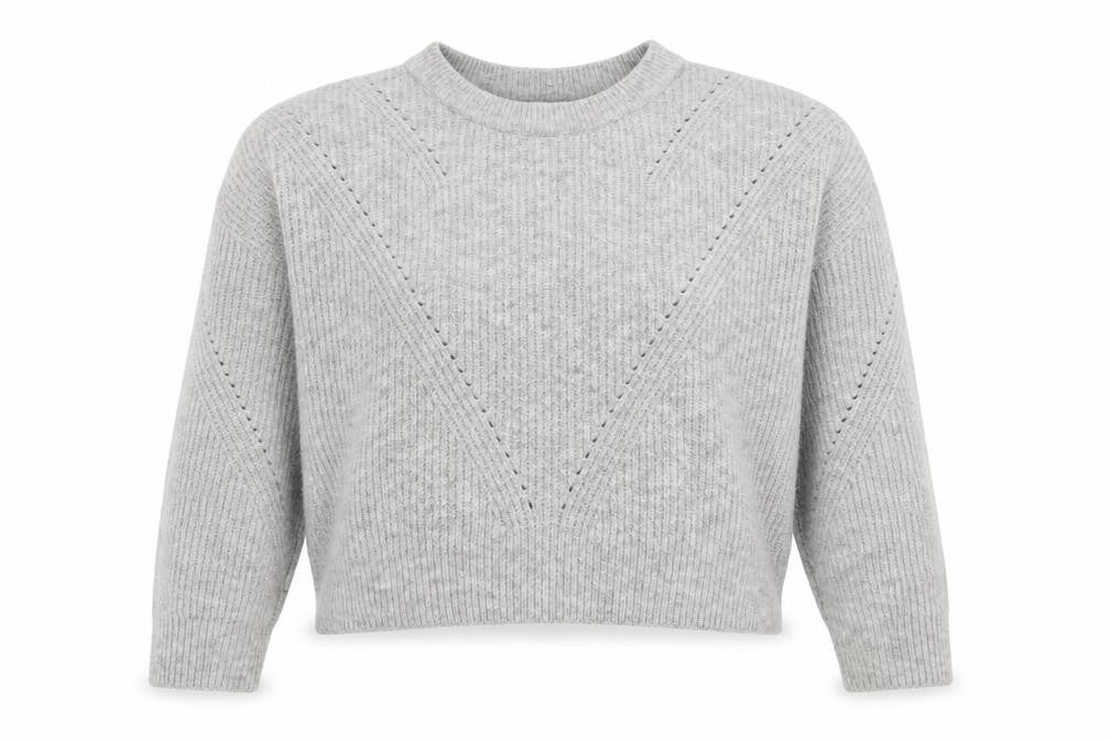 Topshop Womens Grey Round Neck Acrylic Pullover Jumper Size S