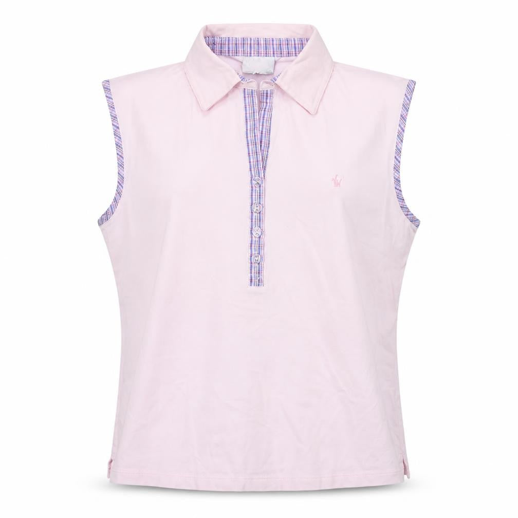 Valerie Herman Womens Pink Cotton Basic T-Shirt Size 16 Collared