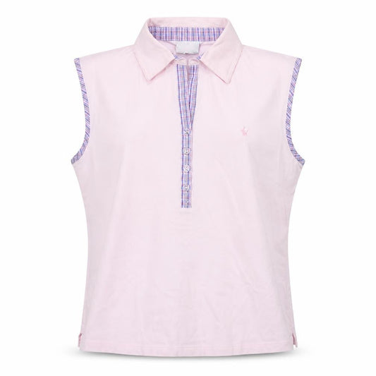 Valerie Herman Womens Pink Cotton Basic T-Shirt Size 16 Collared