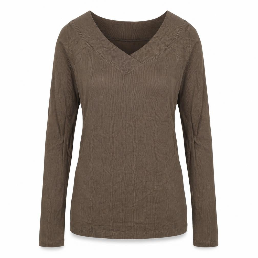 Moxie Womens Brown V-Neck Polyester Pullover Jumper Size M