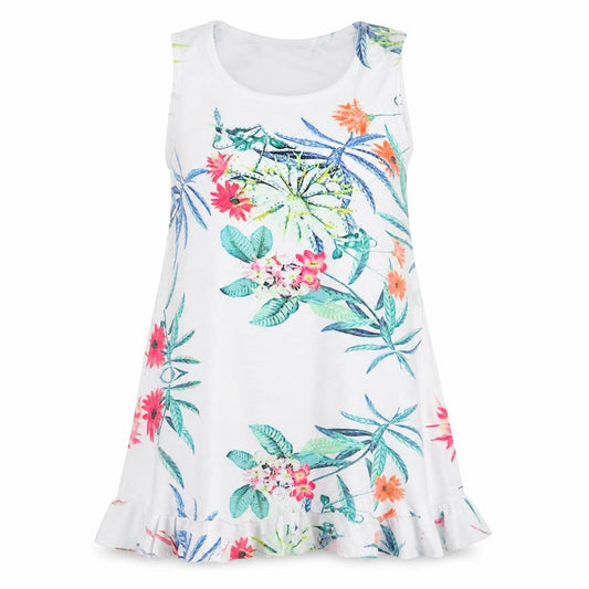 Quiz Womens White Floral Polyester Skater Dress Size M Round Neck Pullover