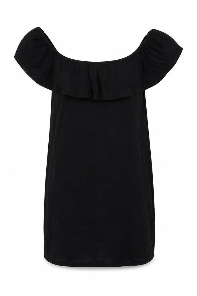 PRETTYLITTLETHING Womens Black Viscose A-Line Size 8 Round Neck Pullover