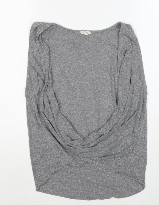 Silence + Noise Womens Grey Polyester Basic Tank Size S Scoop Neck